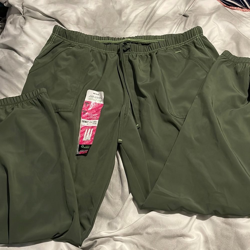 3 piece olive scrub set